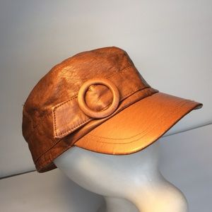 Nine West leather buckle hat/cap